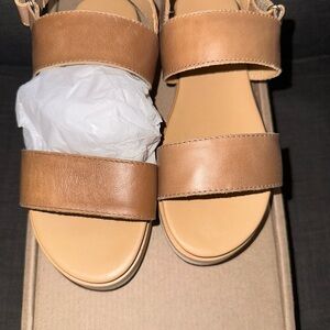 Nisolo Flatform Brown Leather Sandals